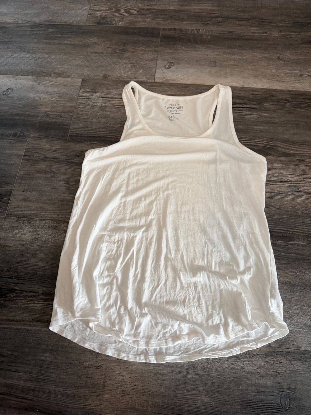 Torrid Super Soft Front Rowโ Scoop-Neck White Tank Top